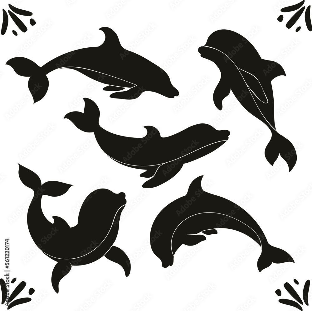 Naklejka premium Dolphin Silhouette
