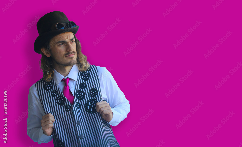 Beautiful man in hat and waistcoat