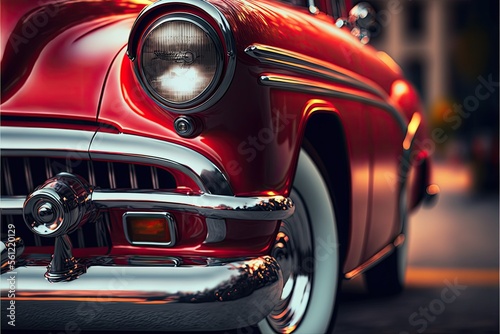 vintage car headlight , ai generated © dasom