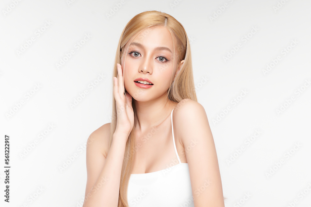 Beautiful young asian woman with clean fresh skin on white background, Face care, Facial treatment, Cosmetology, beauty and spa, Asian women portrait. Beautiful young asian woman with clean fresh skin on white background, Face care, Facial treatment, Cosmetology, beauty and spa, Asian women portrait.