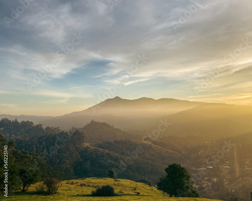Smokey Sunset over Tamalpias Mountain 