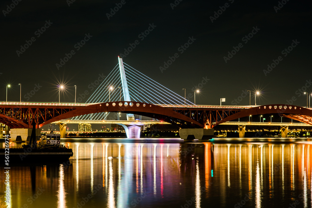 Fototapeta premium 한강 월드컵대교 야경