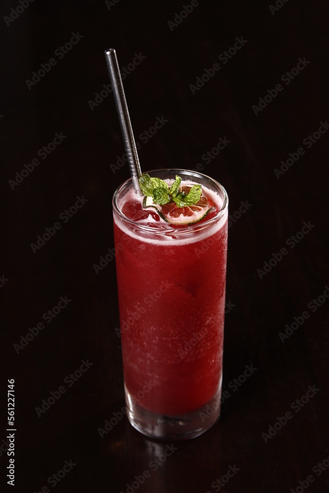 Vodka with raspberry blended cocktail Vodka with raspberry blended cocktail