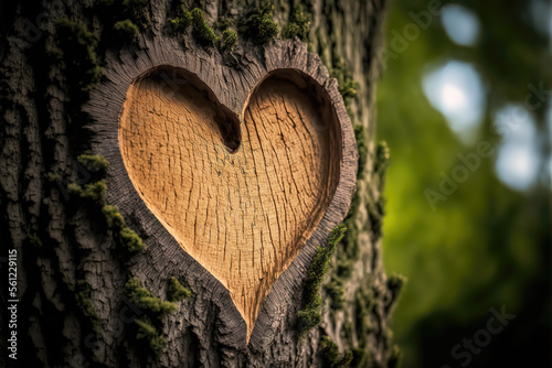 Heart carved in a tree - ecology, environment, background