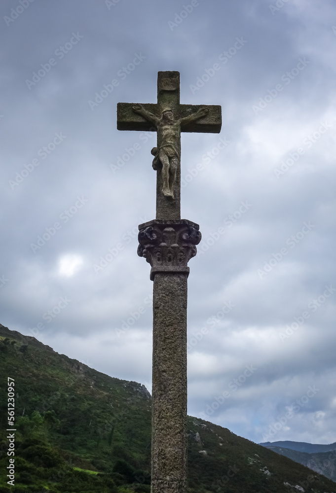 Crucifix of San Andres de teixido church, Galicia, Spain