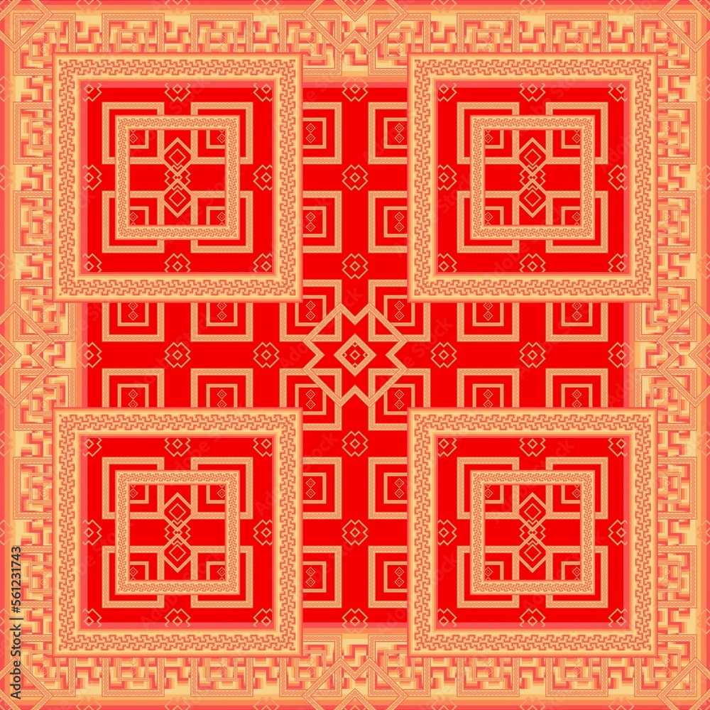 Draw a yellow line with a red background, Design, Square pattern, Fabric pattern, Pattern for use as background. Draw a yellow line with a red background, Design, Square pattern, Fabric pattern, Pattern for use as background.
