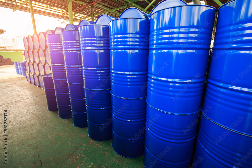 Oil barrels blue or chemical drums Oil barrels blue or chemical drums
