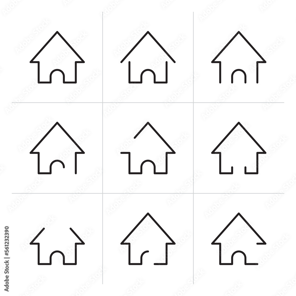 Home icon. Address icon. line design for web Home icon. Address icon. line design for web