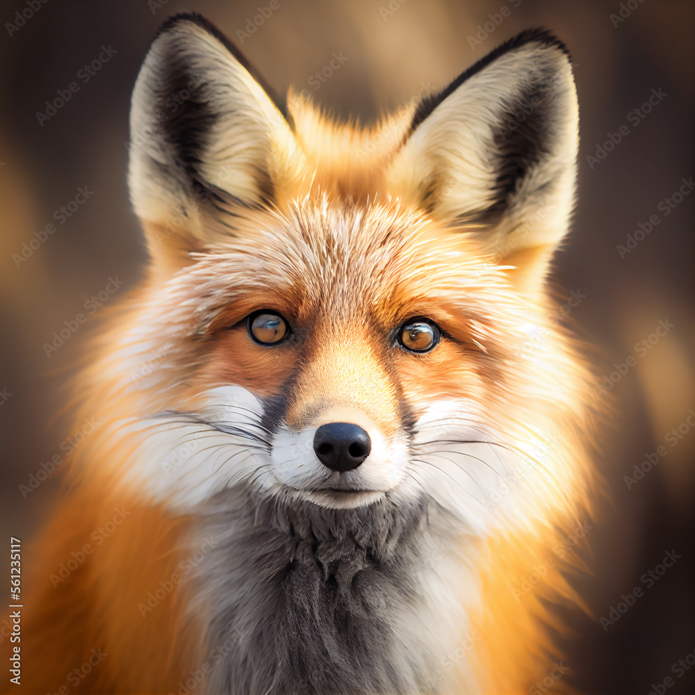 Fototapeta premium Red fox vulpes. Generative Ai.