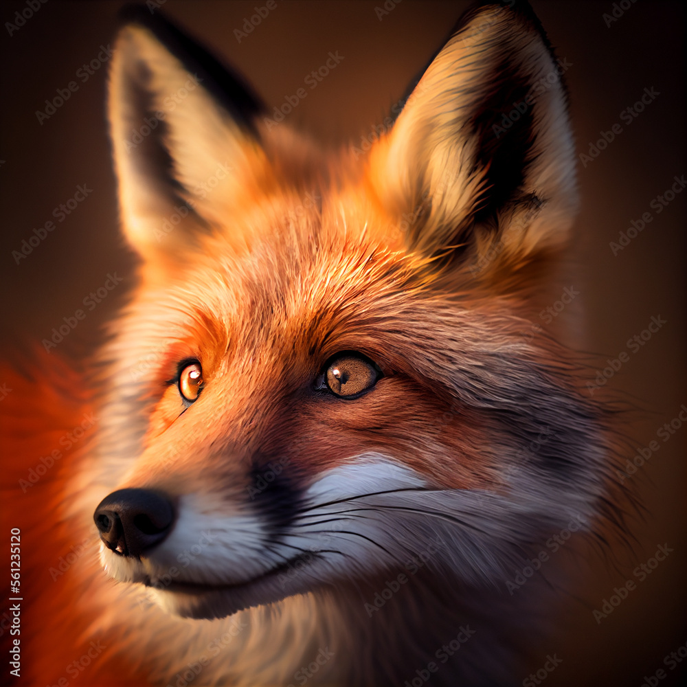 Red fox in the wild. Generative Ai. Red fox in the wild. Generative Ai.