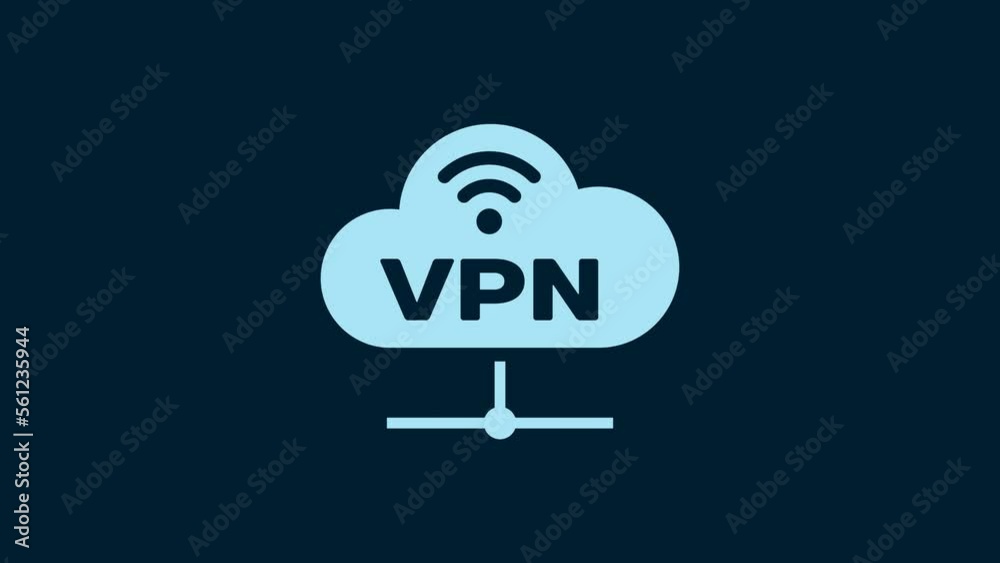 White VPN Network cloud connection icon isolated on blue background. Social technology. Cloud computing concept. 4K Video motion graphic animation White VPN Network cloud connection icon isolated on blue background. Social technology. Cloud computing concept. 4K Video motion graphic animation