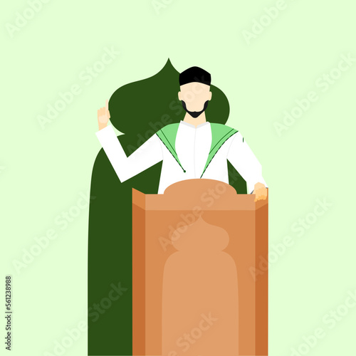 Muslim preacher giving a "khutbah" or speech