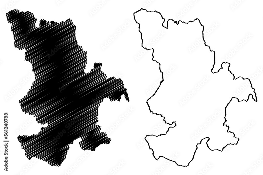 Camacan municipality (Bahia state, Municipalities of Brazil, Federative Republic of Brazil) map vector illustration, scribble sketch Camacan map