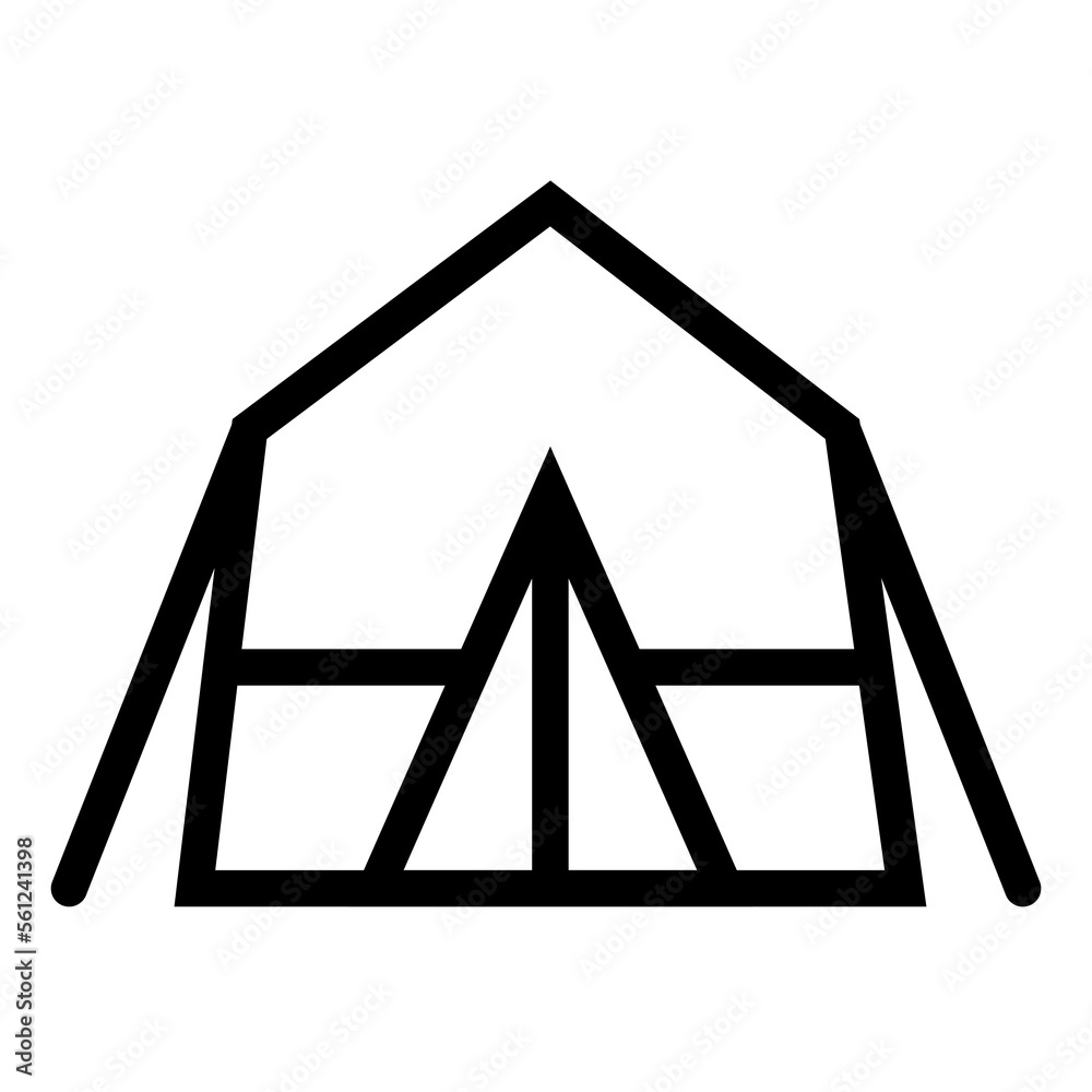 Tent line icon isolated on white background. Black flat thin icon on modern outline style. Linear symbol and editable stroke. Simple and pixel perfect stroke vector illustration. Tent line icon isolated on white background. Black flat thin icon on modern outline style. Linear symbol and editable stroke. Simple and pixel perfect stroke vector illustration.