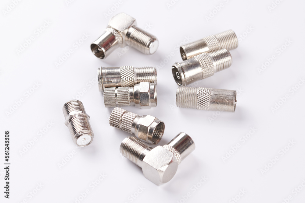 Cable lug for connecting electric wires, Terminal block isolated on white background Cable lug for connecting electric wires, Terminal block isolated on white background