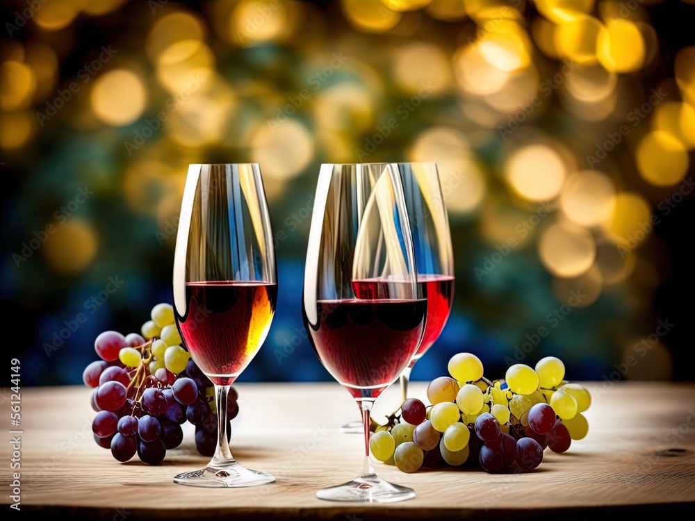 custom made wallpaper toronto digitalWineglasses and grapes on a table. 