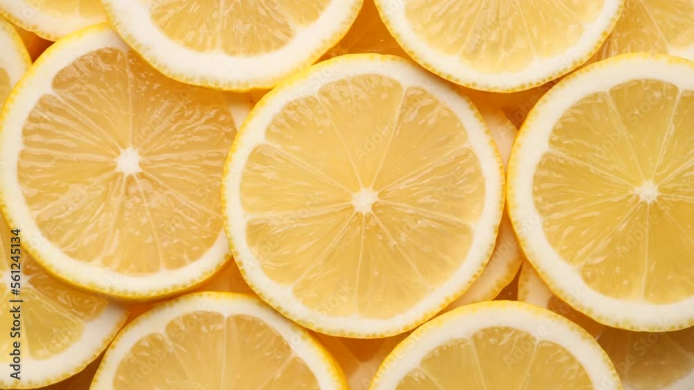 Sliced Lemons top view, rotation. Vitamin C for immunity Sliced Lemons top view, rotation. Vitamin C for immunity