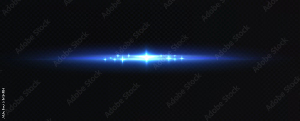 Vector illustration of a blue color. Light effect. Abstract laser beams of light. Chaotic neon rays of light 