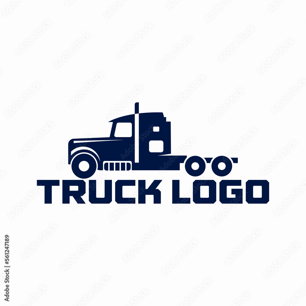 truck flat logo design template
