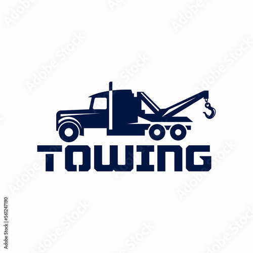 car towing illustration logo template