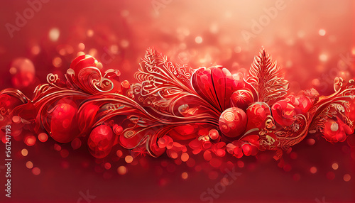 3D art, elegant red festive background