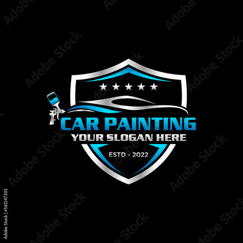 car painting logo design vector template. automotive logo