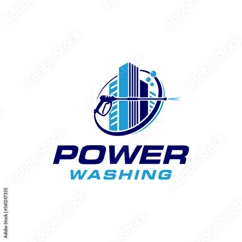 power washing logo design vector template