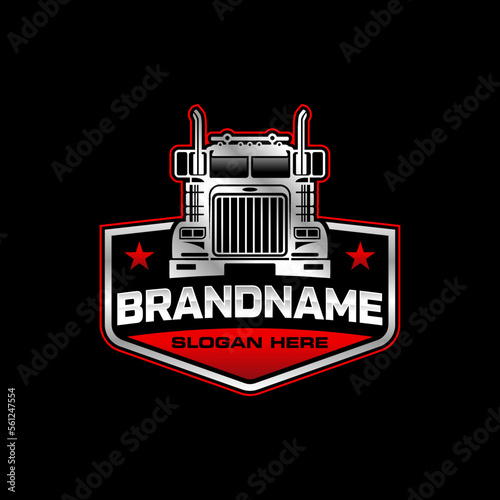 shield trucking logo design template.automotive logo