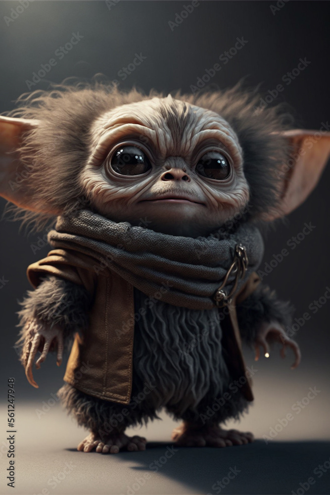 Obraz premium 3d illustration cute funny troll gremlin gizmo