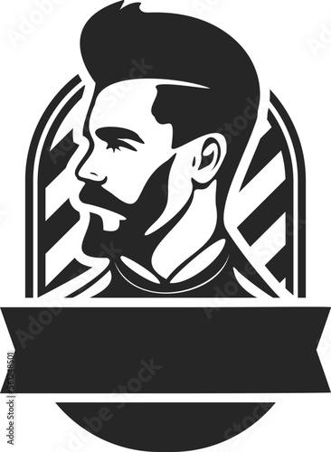 Black and white logo with the image of a stylish man. For your brand.