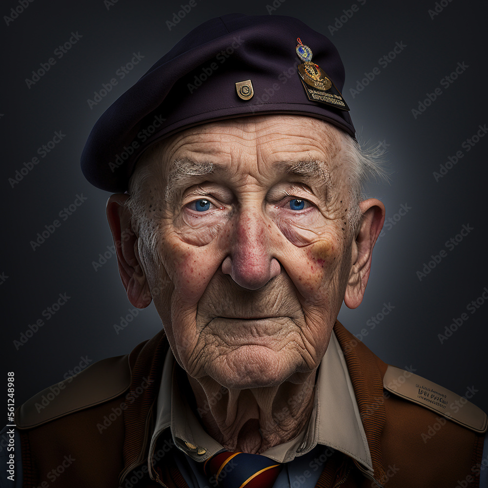 World War 2 Veteran PortraitsGenerative AI Stock Illustration Adobe