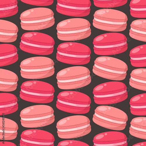 Vector seamless pattern with french macaroon