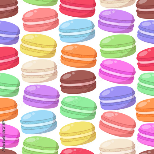 Vector seamless pattern with french macaroon
