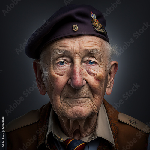 World War 2 Veteran Portraits-Generative AI photo