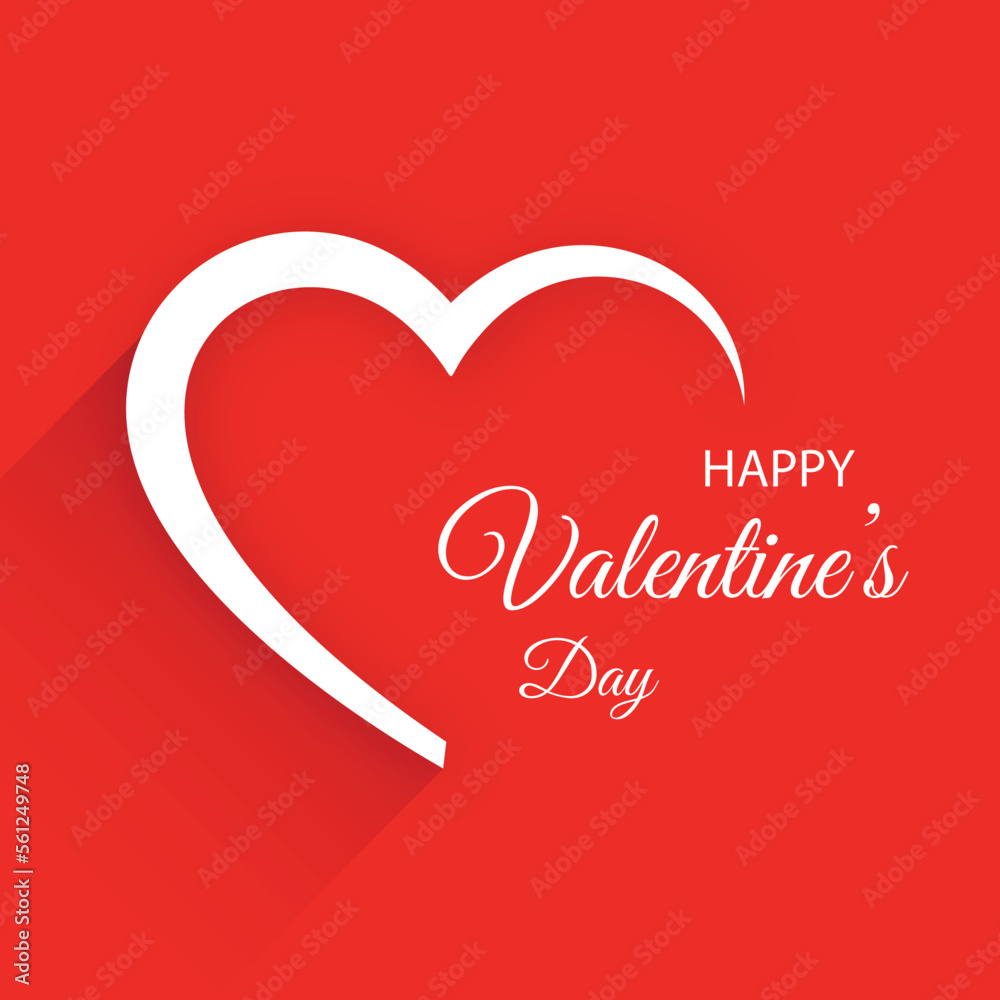Simple Valentines Day Design With Red Line Hearts Simple Valentines Day Design With Red Line Hearts