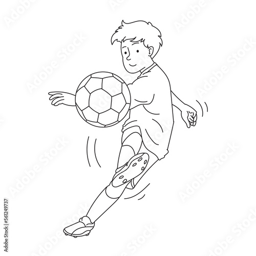 boy kick ball doodle art