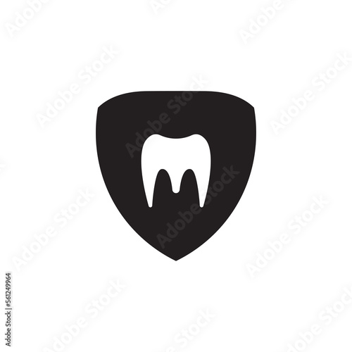 tooth or letter M shield monster illustration.