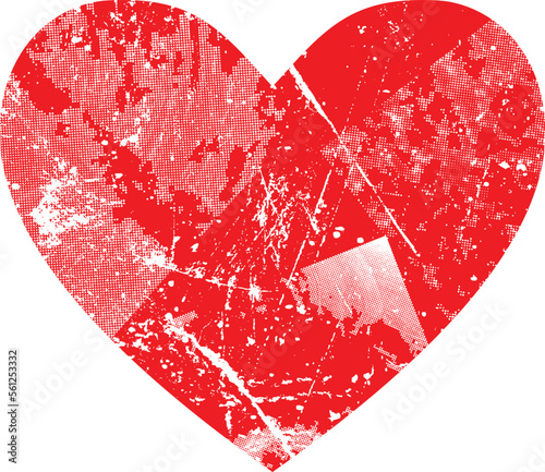 Glitch distorted heart shape . Minimal art design . Noise destroyed circle logo . Trendy defect error shapes . Glitched frame .Broken effect . Grunge texture . Distress effect .vector
