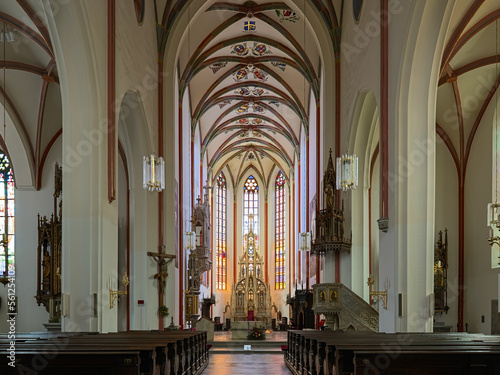 Obraz na płótnie Hradec Kralove, Czech Republic. Interior of Cathedral of the Holy Spirit. The cathedral was founded in 1307 and completed in 1463. w salonie