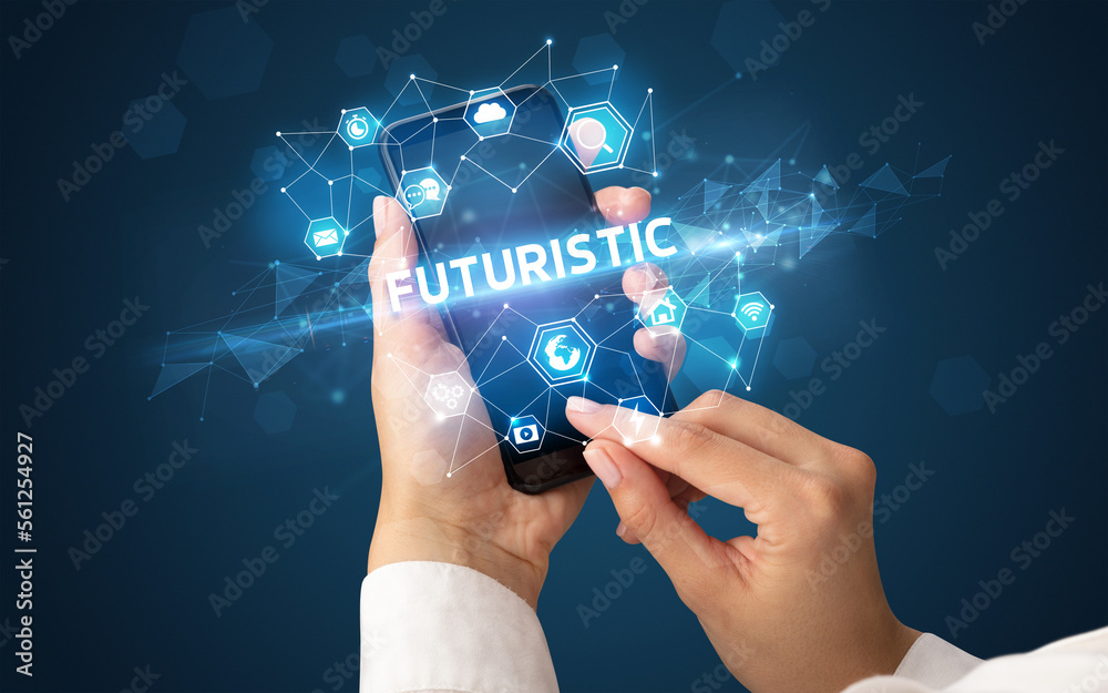 Hand using smartphone with technology concept Hand using smartphone with technology concept