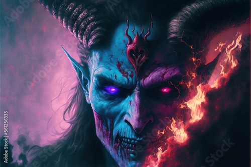 Portrait of devil with goat face