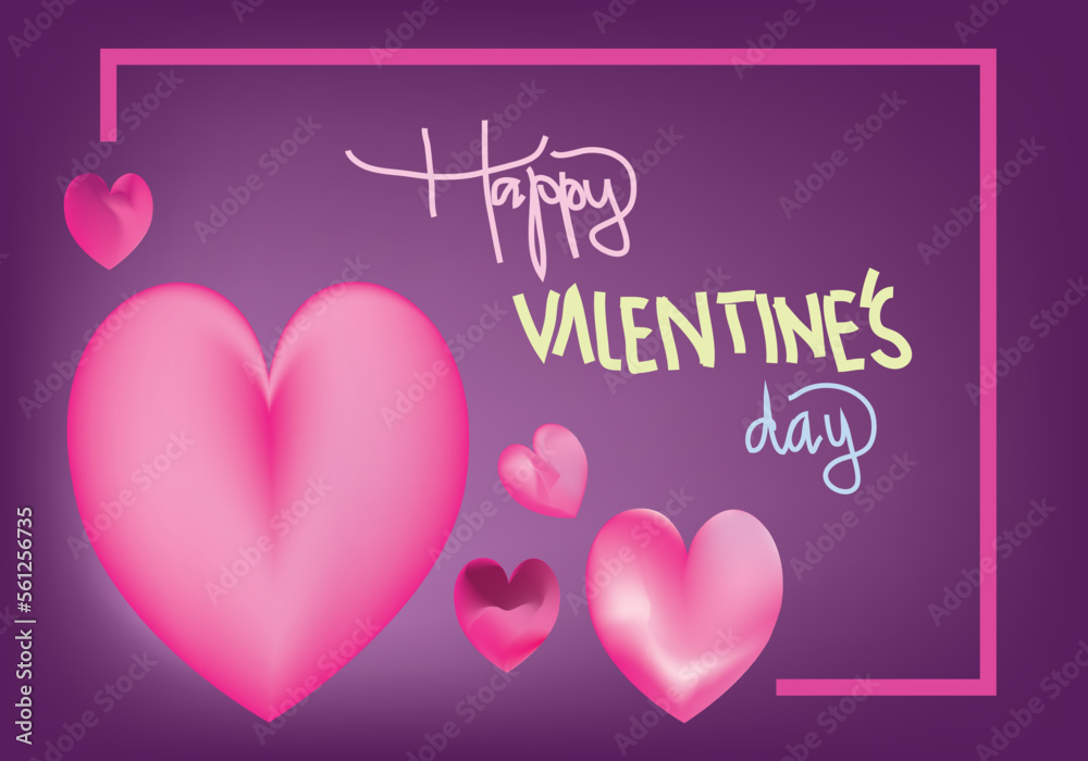 soft gradated dark purple background with love heart symbol with handwritten 