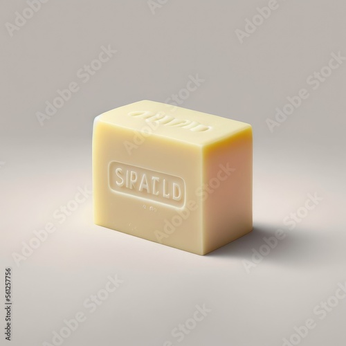 Bar of natural soap isolated on a white background photo