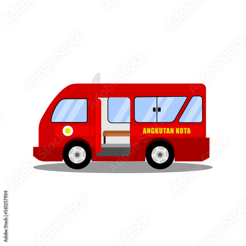 Indonesian share taxi minibus called "Angkutan Kota" (TL: City Transport)