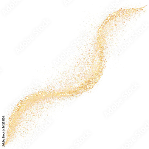 Gold glitter line curve