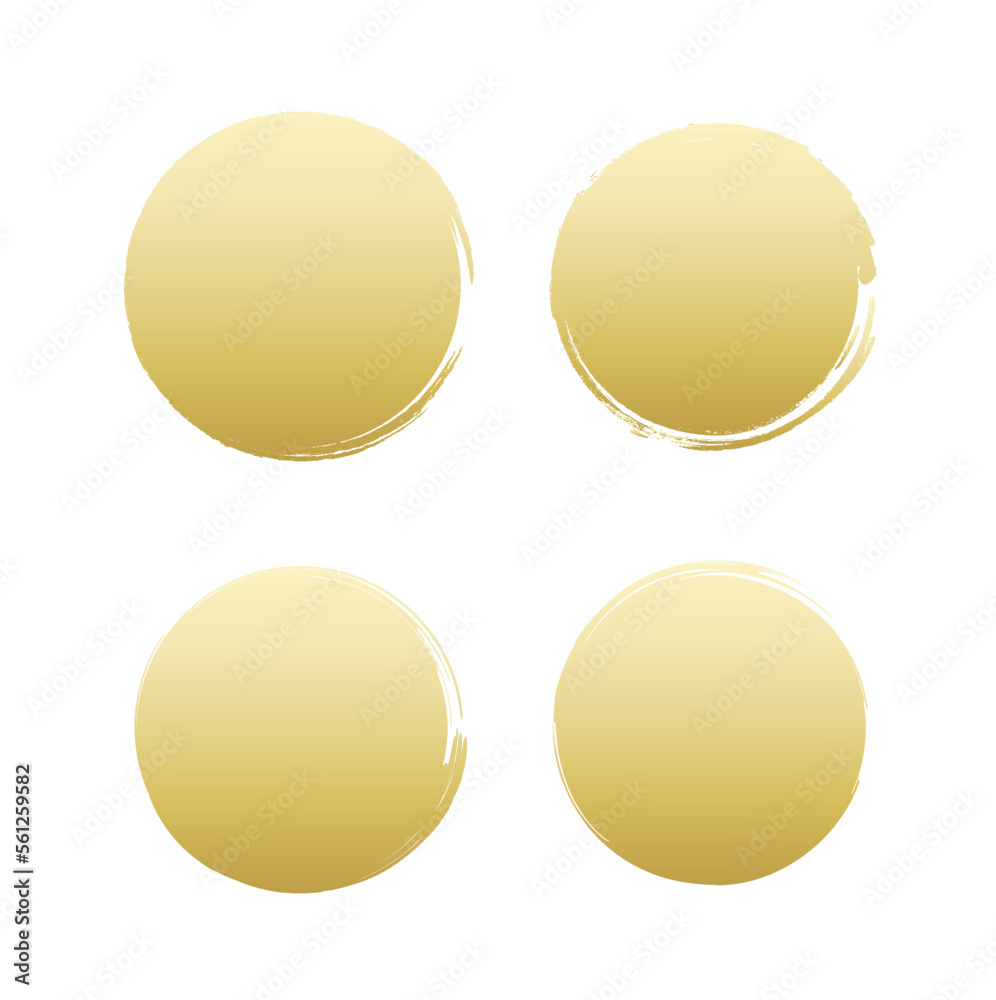 Set of hand drawn gold circle, sketch lines. Gold round frame collection. Set of hand drawn gold circle, sketch lines. Gold round frame collection.