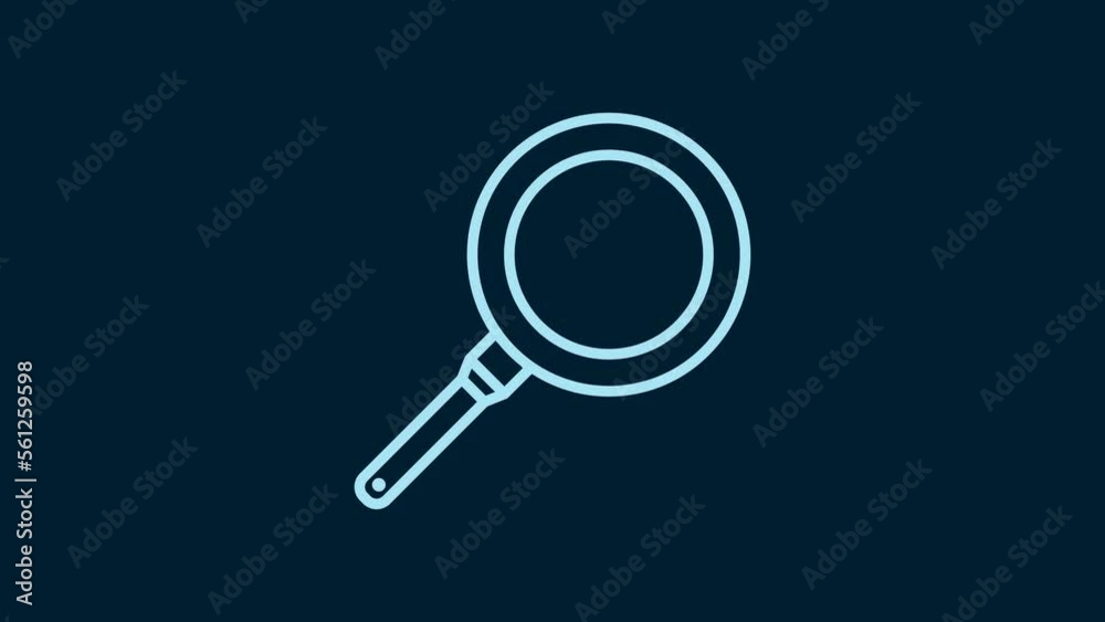 White Frying pan icon isolated on blue background. Fry or roast food symbol. 4K Video motion graphic animation White Frying pan icon isolated on blue background. Fry or roast food symbol. 4K Video motion graphic animation