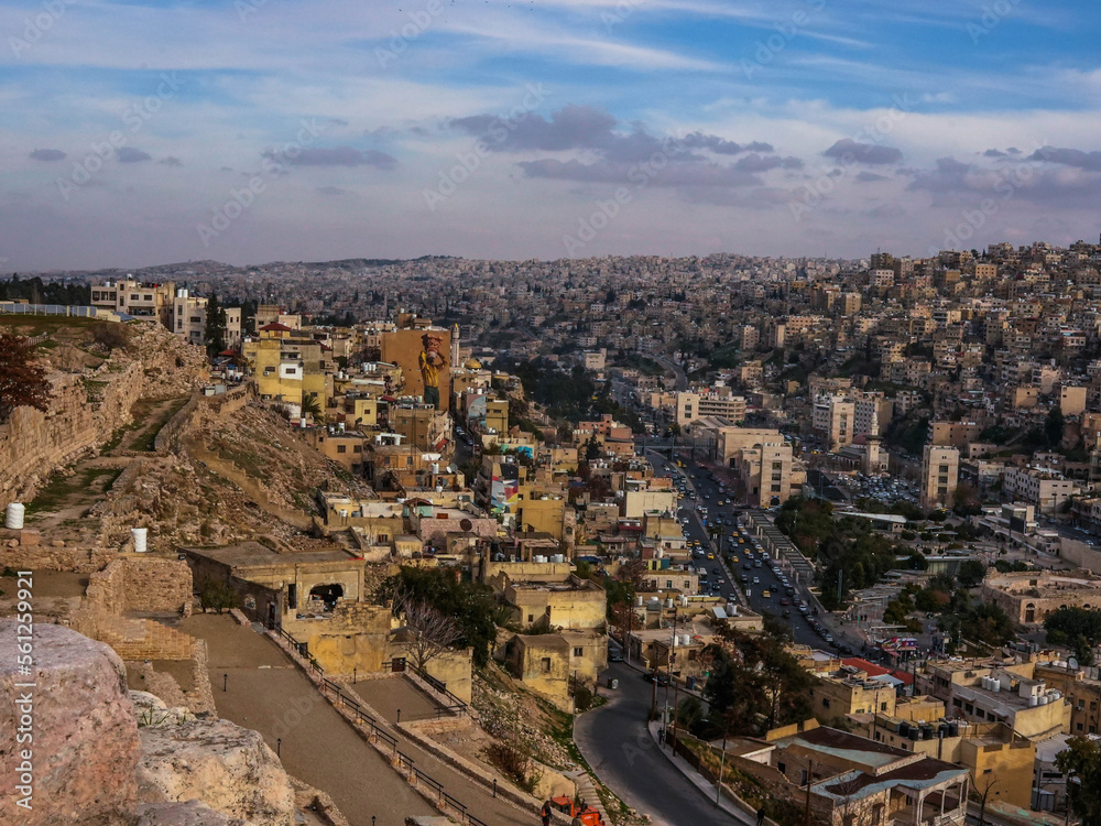 amman downtown view from citadel - jordan-Jan 2023