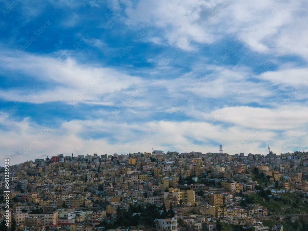 amman blue sky from citadel - jordan-Jan 2023