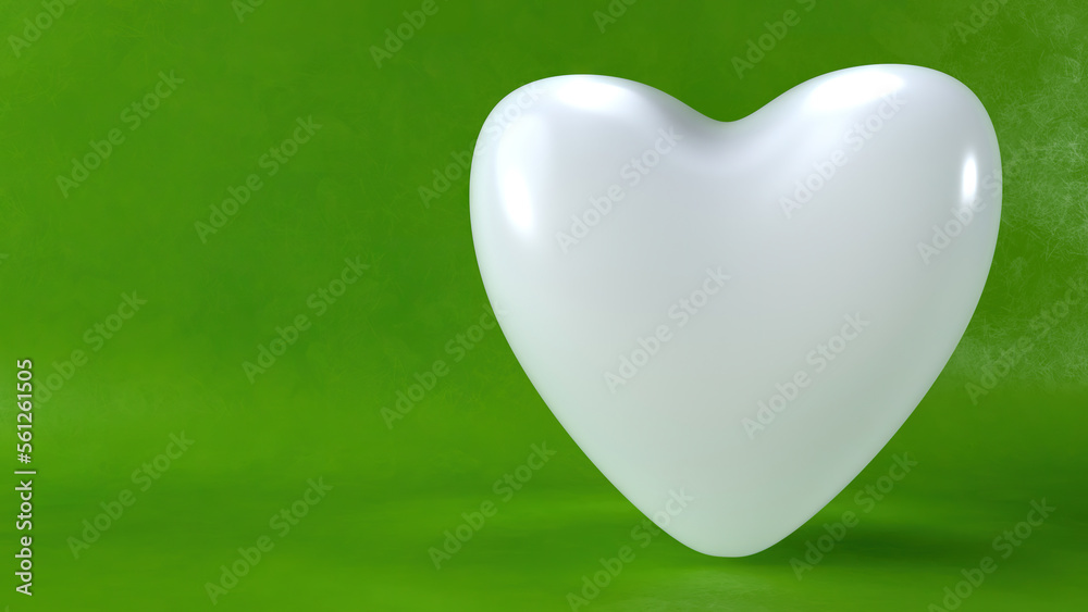 3d rendering of a white heart 3d rendering of a white heart